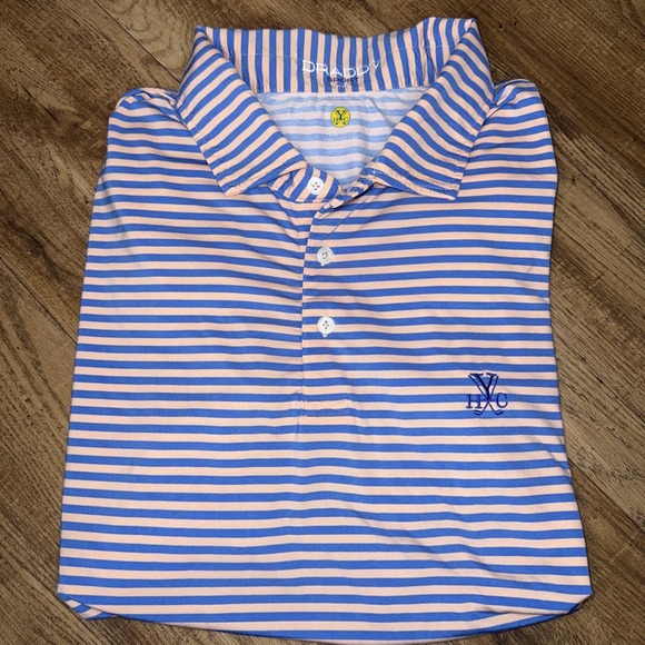 B. Draddy Other - Yeaman's Hall Club B Draddy Sport Golf Shirt Peach Stripe XXL Top 100 Courses